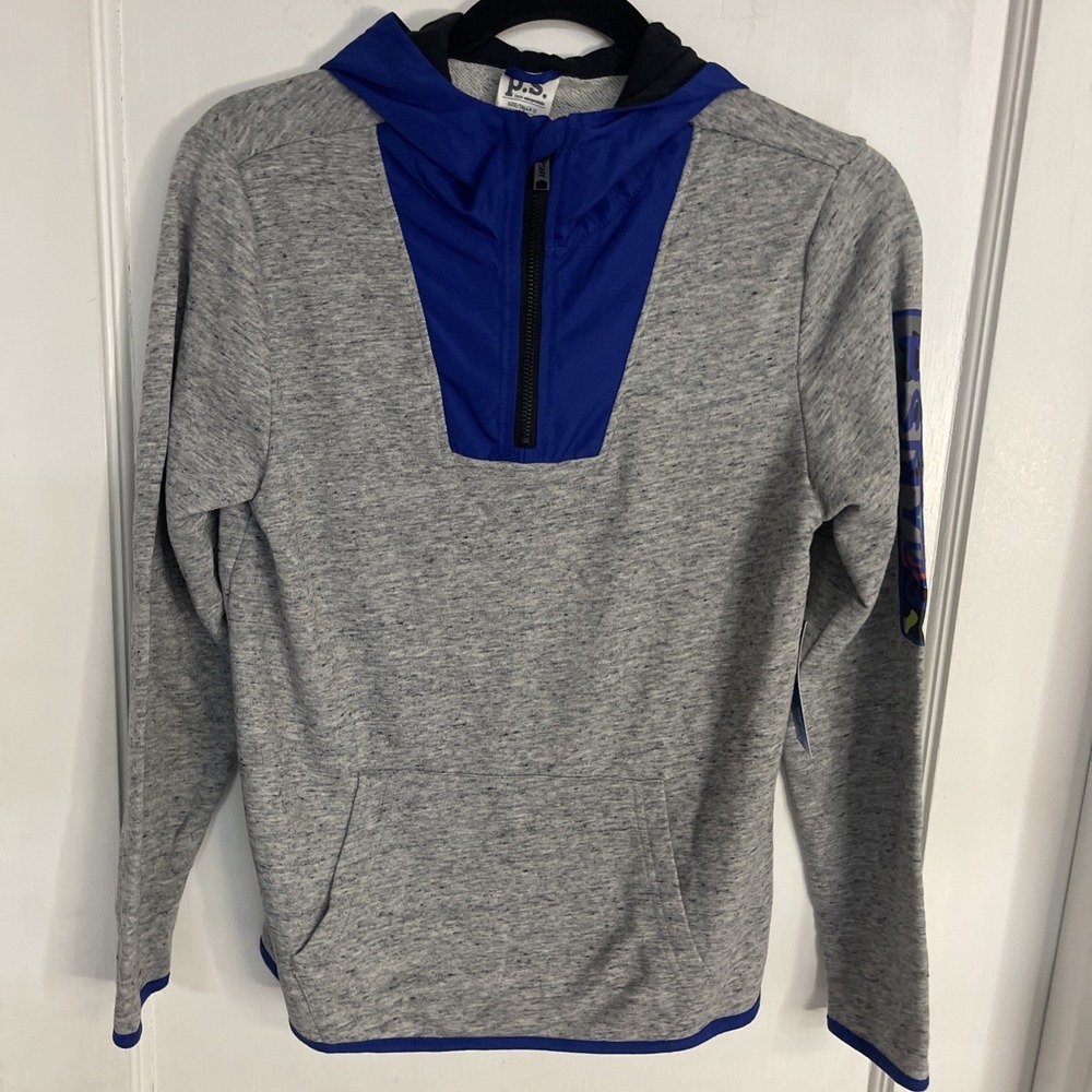 PS from Aeropostale Boys Half Zip Up Hoodie PS 1987 Gray And Blue Size 12